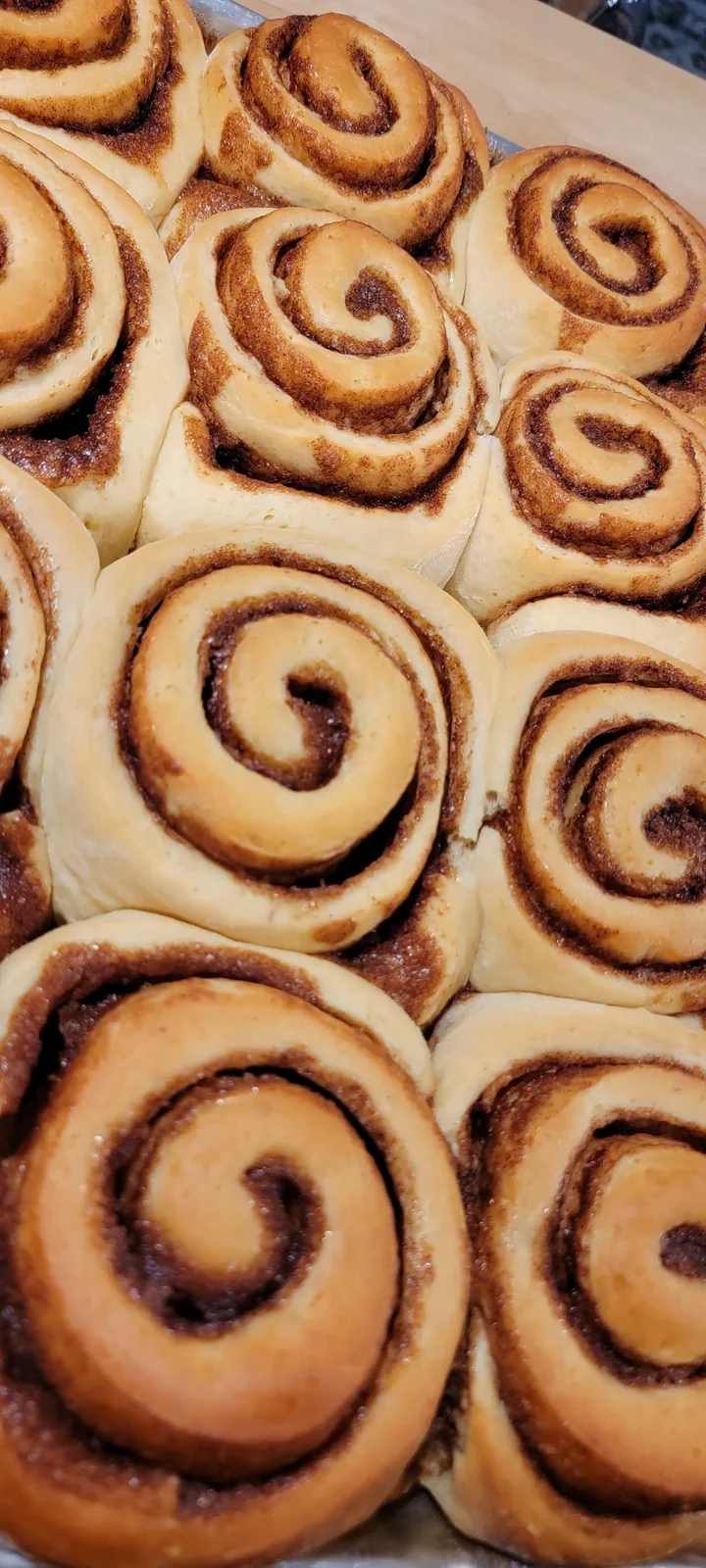 Photo placeholder: cinnamon roll French toast casserole fresh from the oven in a 9x13 dish