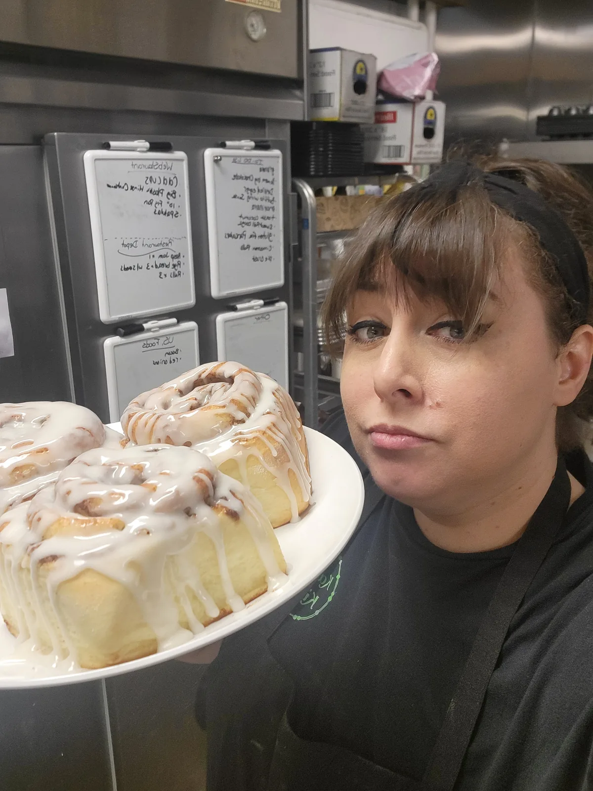 Kaylan of Kaylan's Kitchen in the kitchen in Torrington