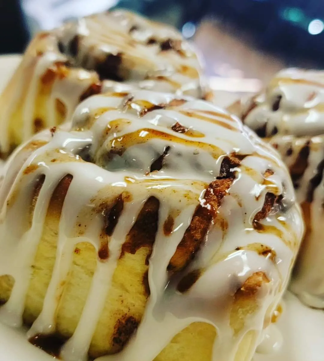 Photo placeholder: cinnamon roll ice cream sandwiches stacked on parchment paper